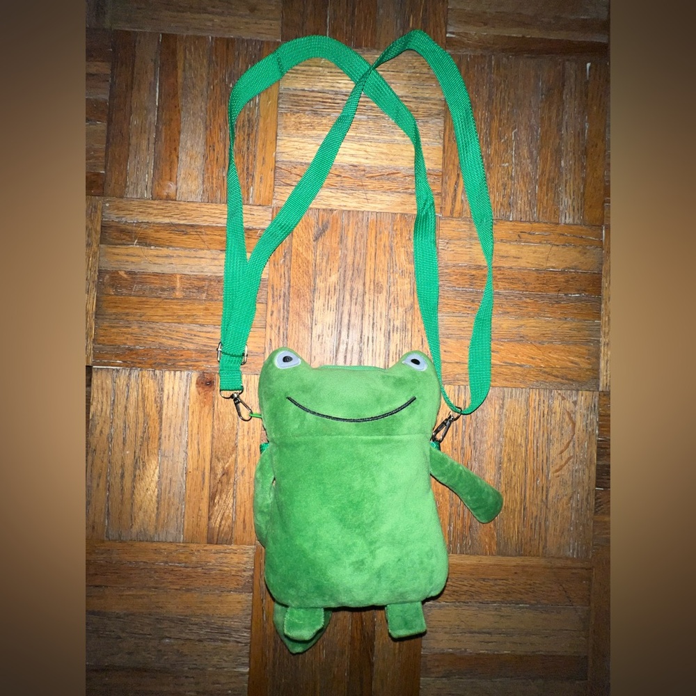 Green Frog Plush Crossbody Bag